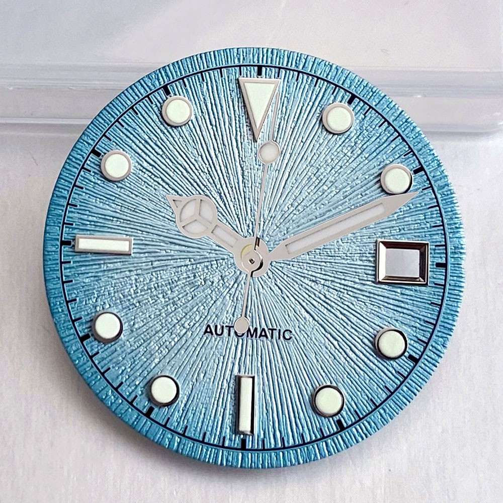 New 29mm Lume Sunburst Black Blue Green Red Watch Dial Hand Set Fit Miyota 8215