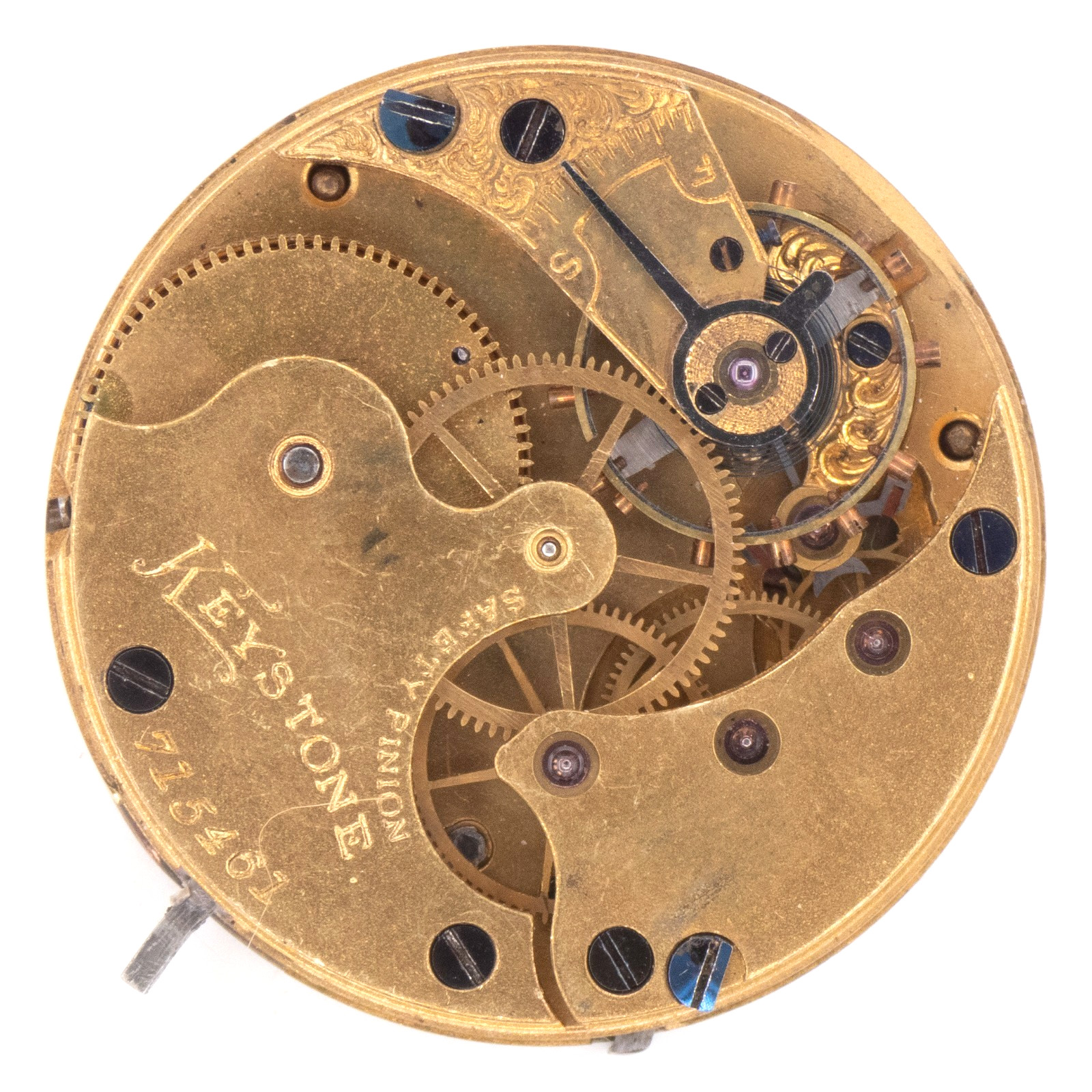 Keystone 4-Size Lever-Set Antique Pocket Watch Movement, Keeps Time
