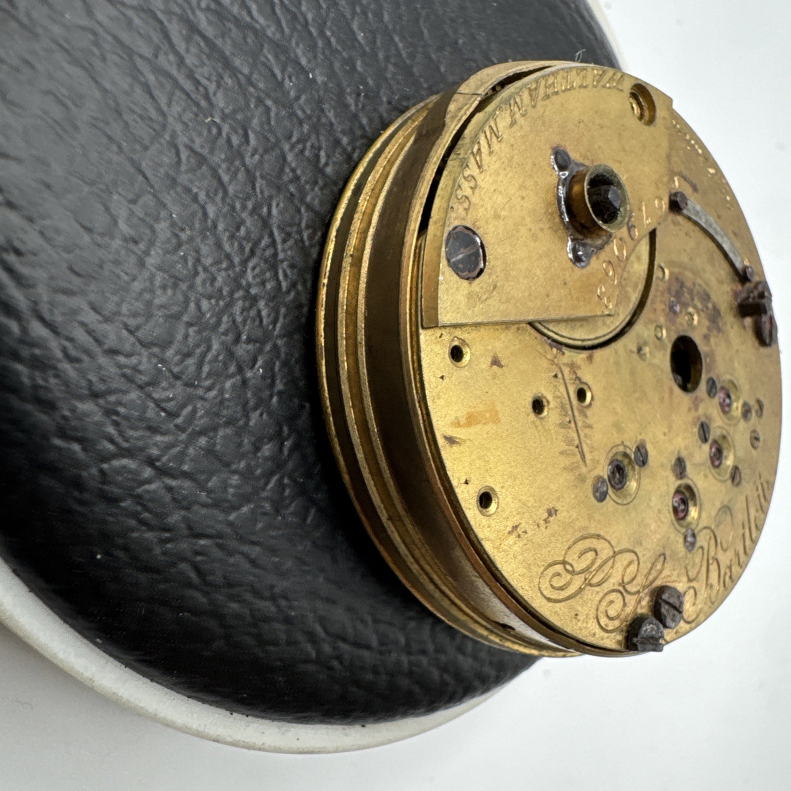 Antique c1873 Waltham PS Bartlett 1857 Pocket Watch Movement 18s 11j Dial AS IS