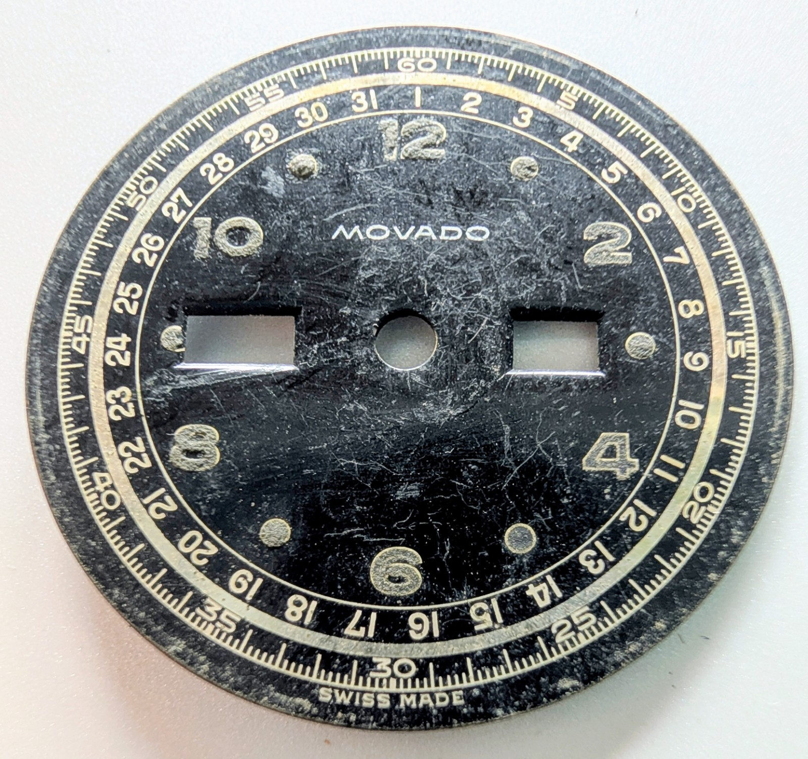 1940s Swiss Movado Triple Date cal 470 Watch Movement Dial Case Spares Repairs