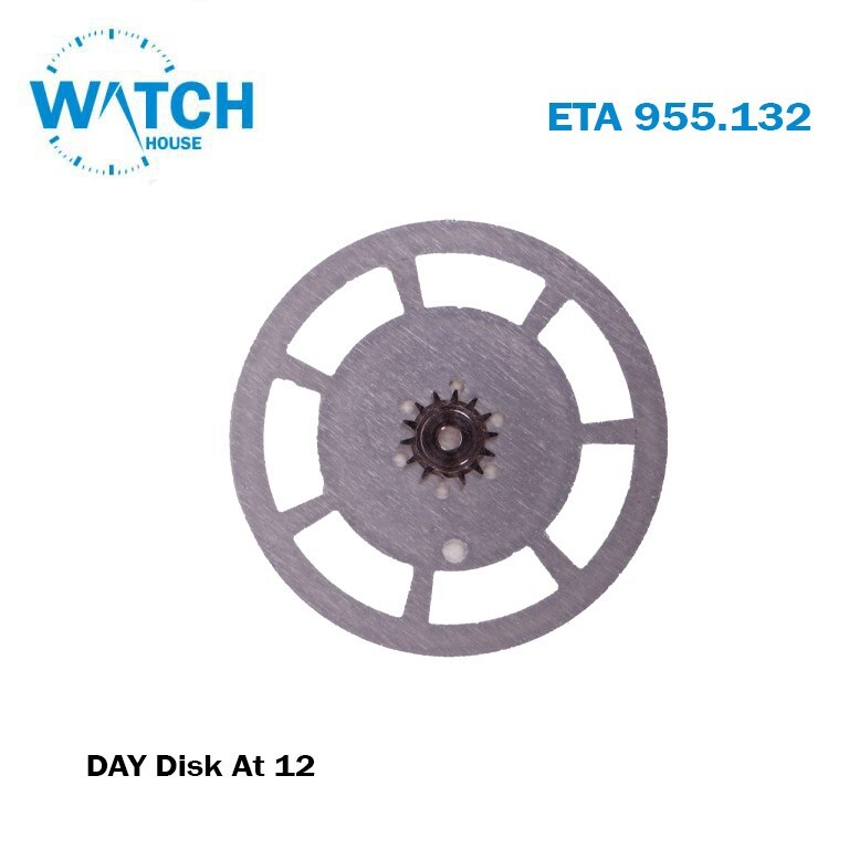 Date Disk For ETA Movement 955.132, White At 12.