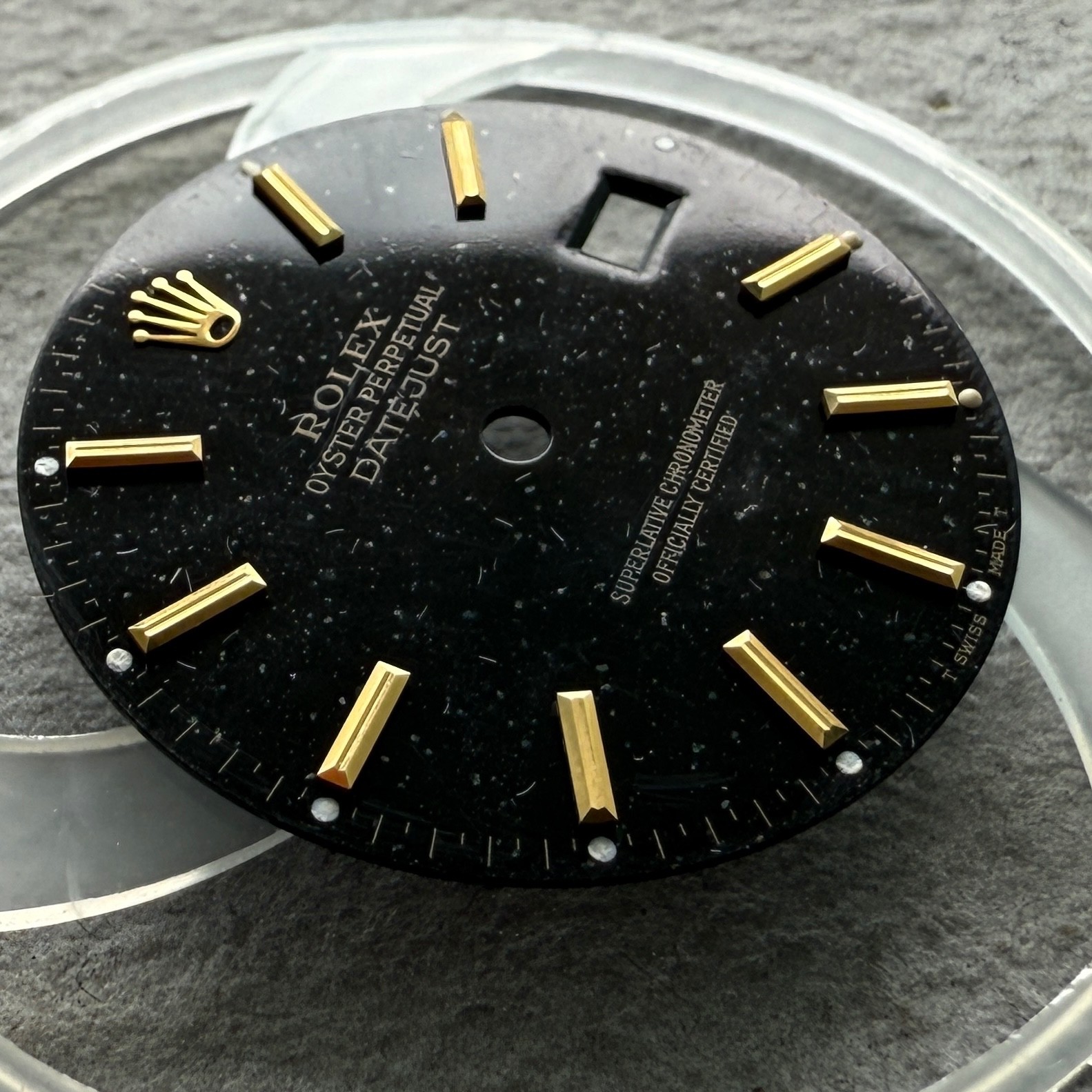 Vintage Rolex Datejust 16233 16013 Factory Black Tropical – Night Sky Stars