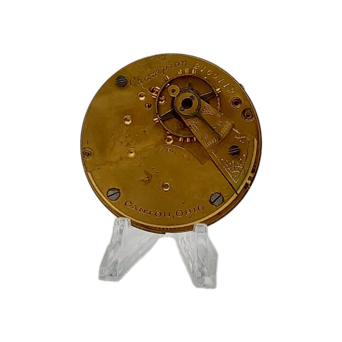 Hampden Champion 18s Movement Sunk Enamel Dial Pocket Watch Parts 326