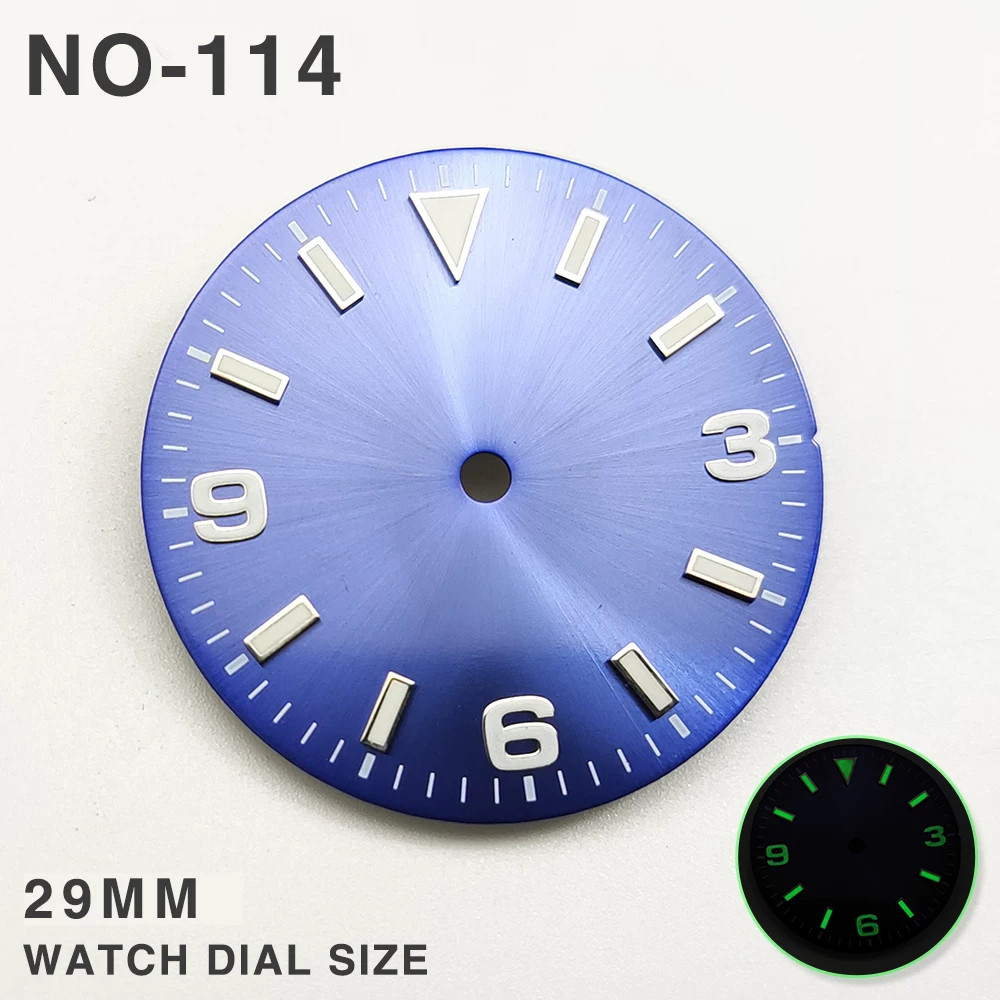 29mm Sun pattern Watch Dial Green Luminous for 2813 8215 8200 Movement Parts