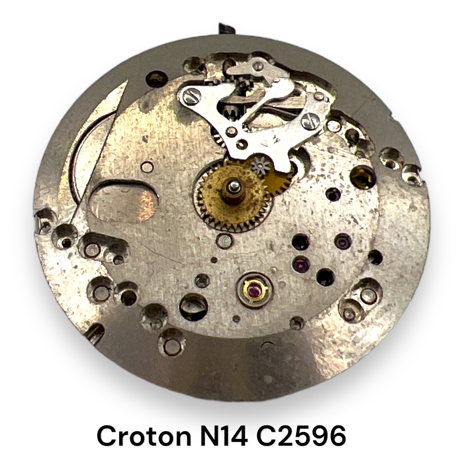 Croton N14 Watch Movement C2596 17J Vintage for Parts or Repair