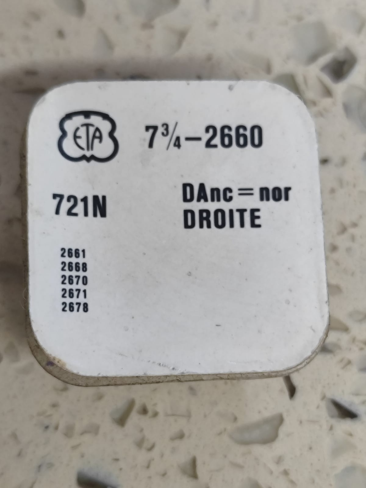 ETA 2660/2670/71/2678 Movement Part Balance Completel Part 721N NOS Y