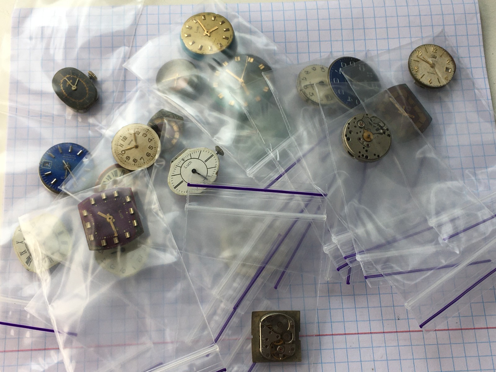 MOVEMENTS (20pcs) FOR Women’s WRIST WATCH Luch Zarya Slava USSR for parts