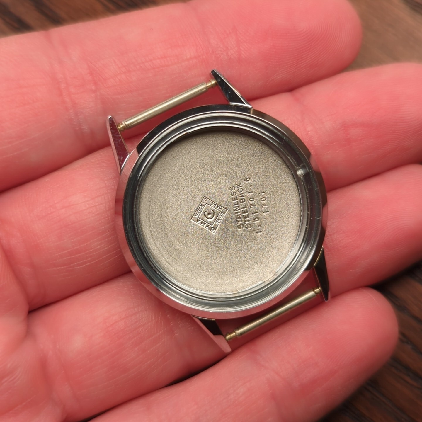 Cyma New Old Stock Watch Case from 1963, 35mm for Cal 484 28mm Movement