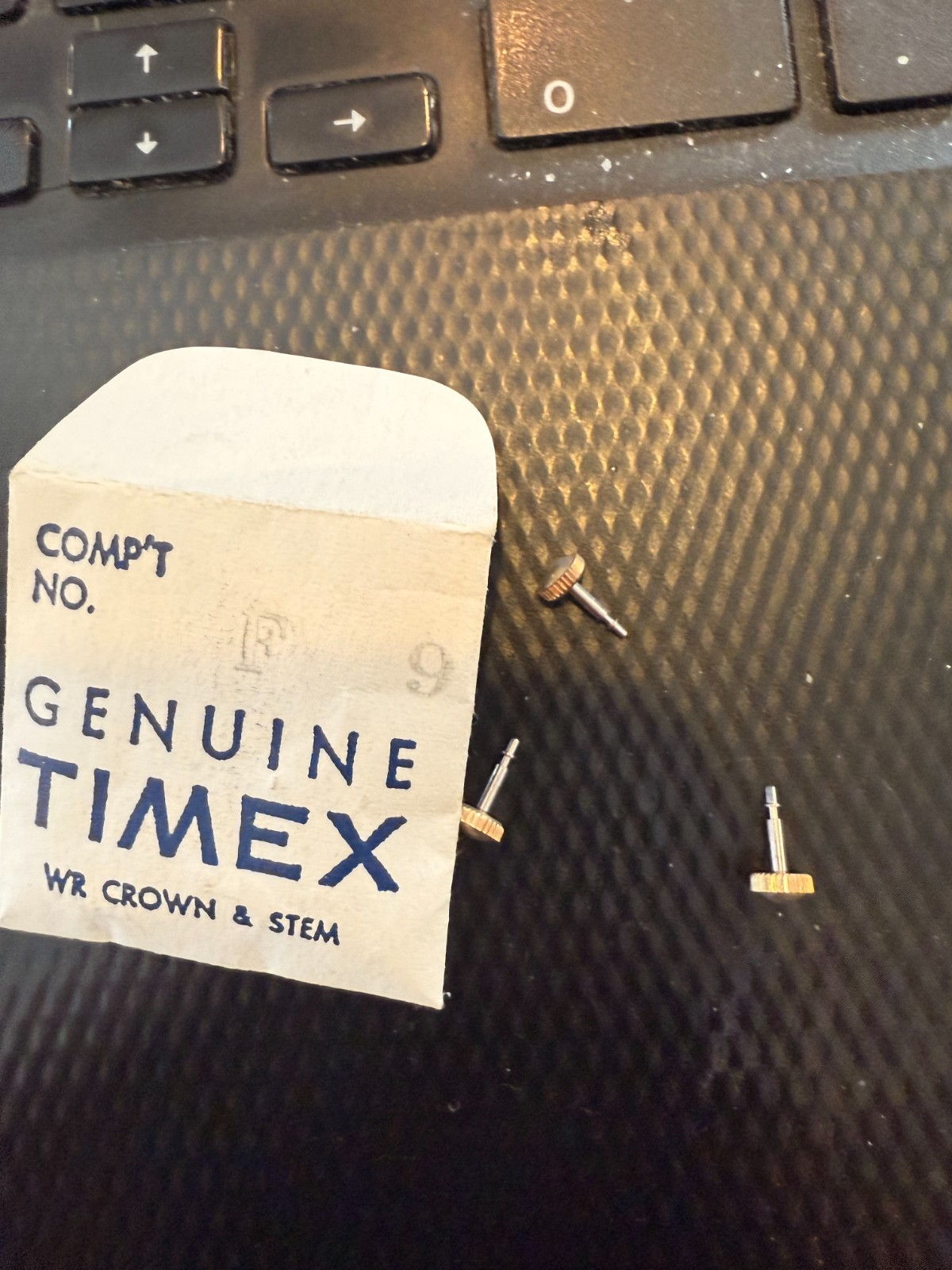 RARE VTG NEW 1950’s 1960’s Timex Gold WR Crown and Stem LOT of 3 # F9 F 9 5mm