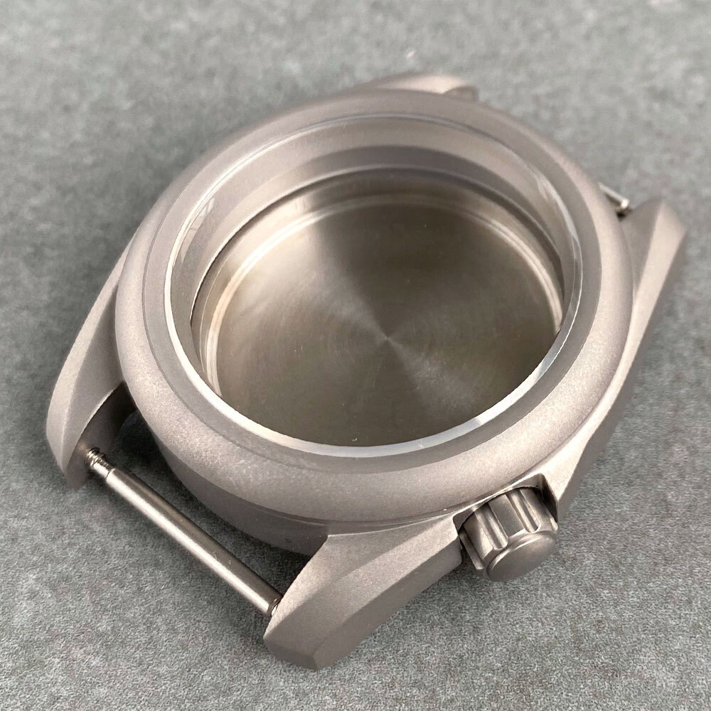 Titanium 40mm Silver Sapphire Glass 20ATM Watch Case fit NH35A NH36 ETA2824 move