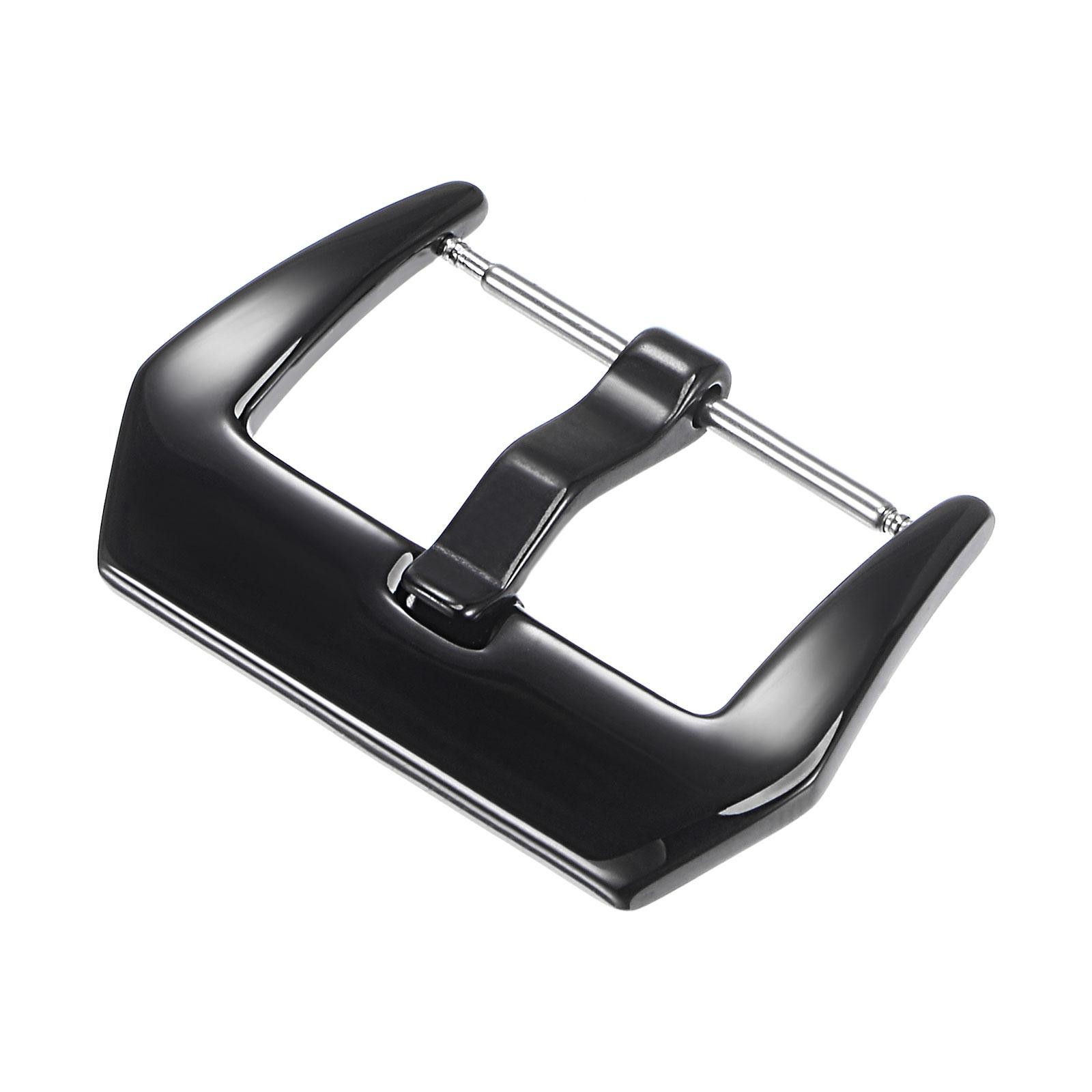 Watch SUS304 Polished PVD Buckle, Black for 26mm Width Watch Bands