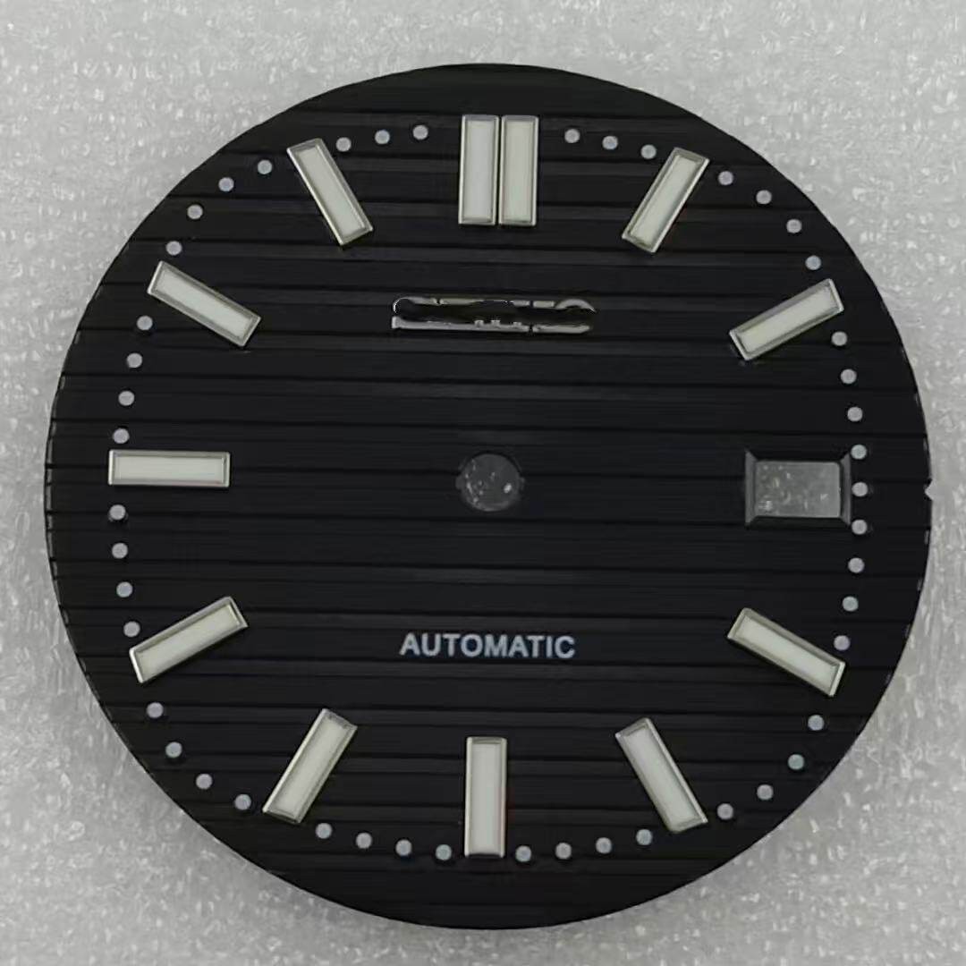 30.5mm Stripes Watch Dial Green Lume for Nh35 Nh36 Movement Watch Accessories