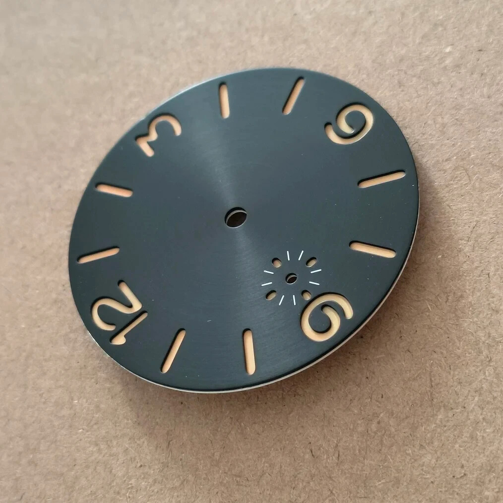 39mm black dial Thickness 0.8mm for ST3600 ETA6497 movement Green luminous
