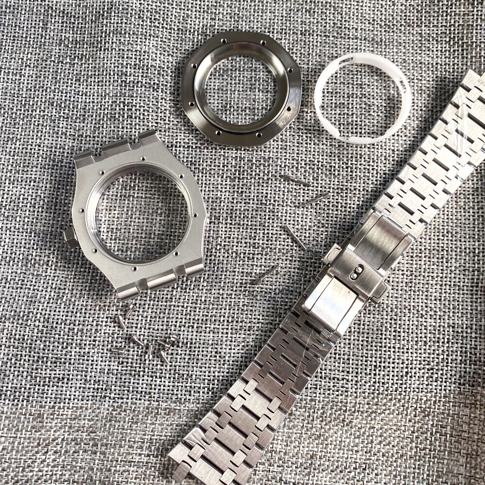 42mm Stainless Steel Watch Case Chapter Ring Sapphire Glass Fit Japan NH35 NH36
