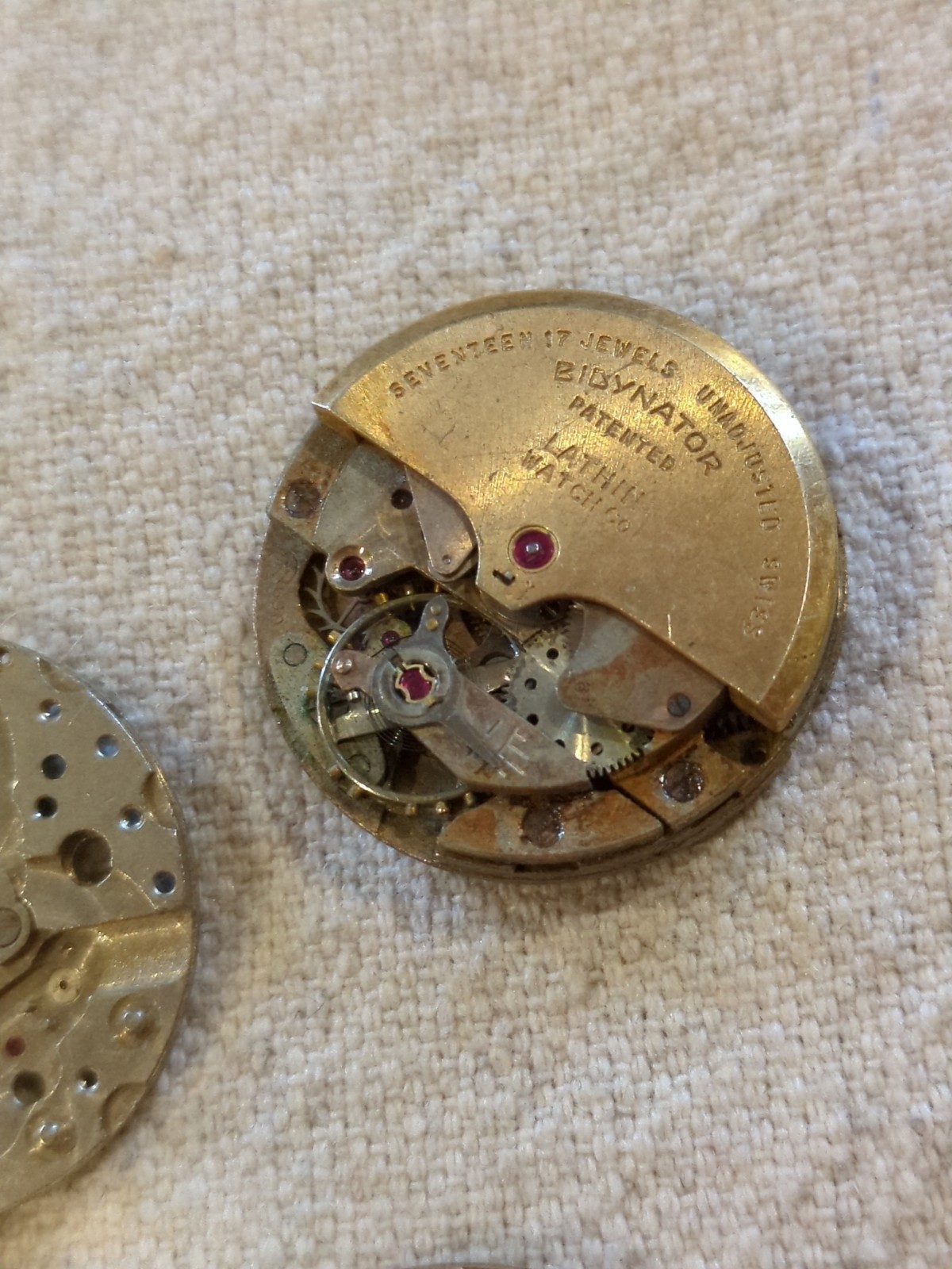 Lot Of 21 Assorted USA DRP Vintage Watch Movement Parts For Repair. See Pictures