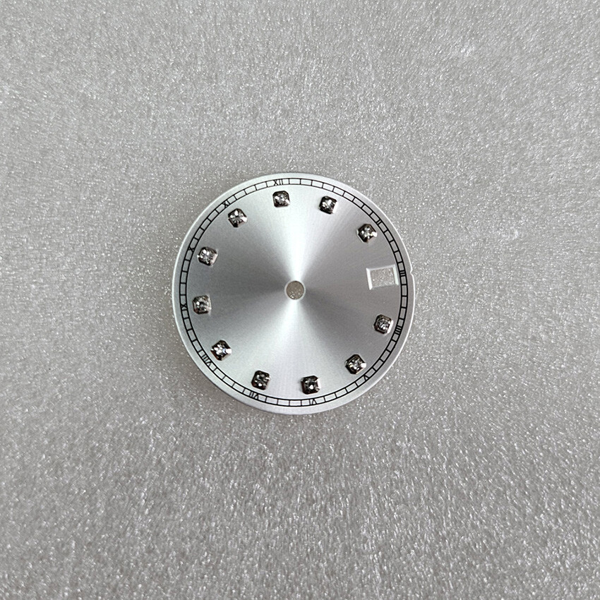 28.5MM Silver Edge Watch Dial Watch Accessories for NH35/NH36 Movement