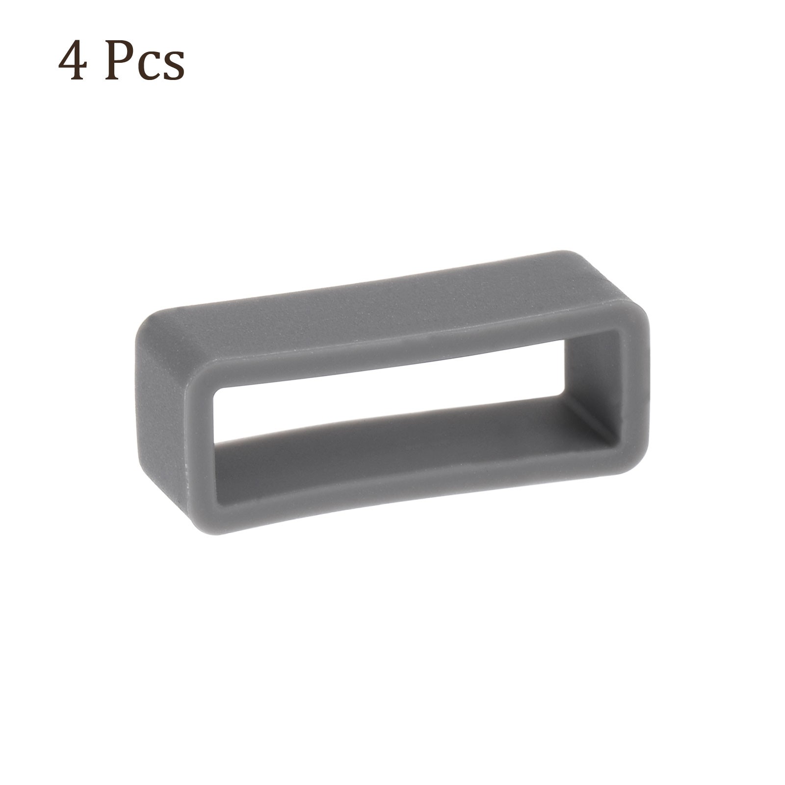 4pcs Watch Band Loop – [22mm Width] Rubber Watch Holder Deep Gray Silicone