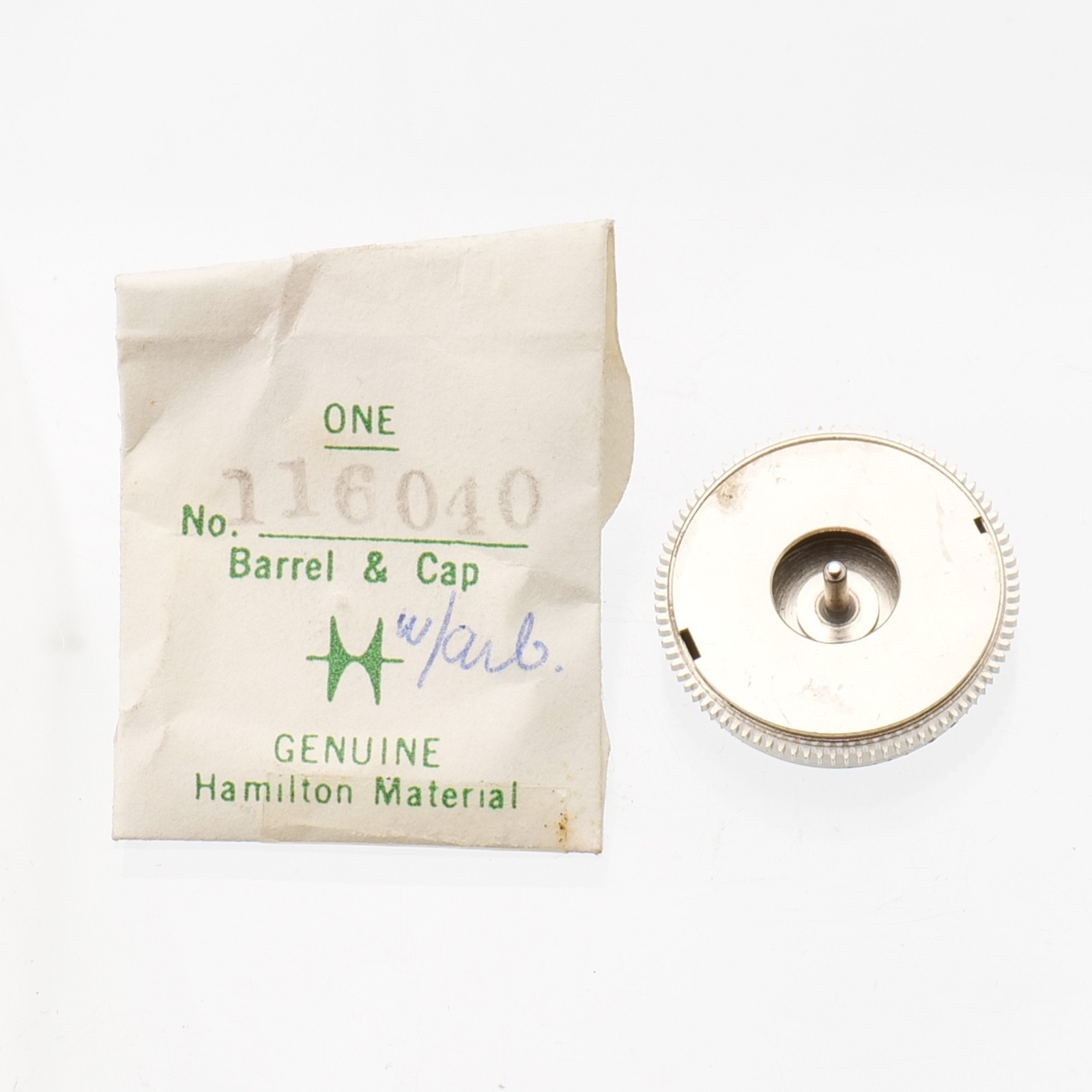 Hamilton 116040 Watch Barrel & Cap Arbor New Old Stock Fits Grade 950B (G18D13)