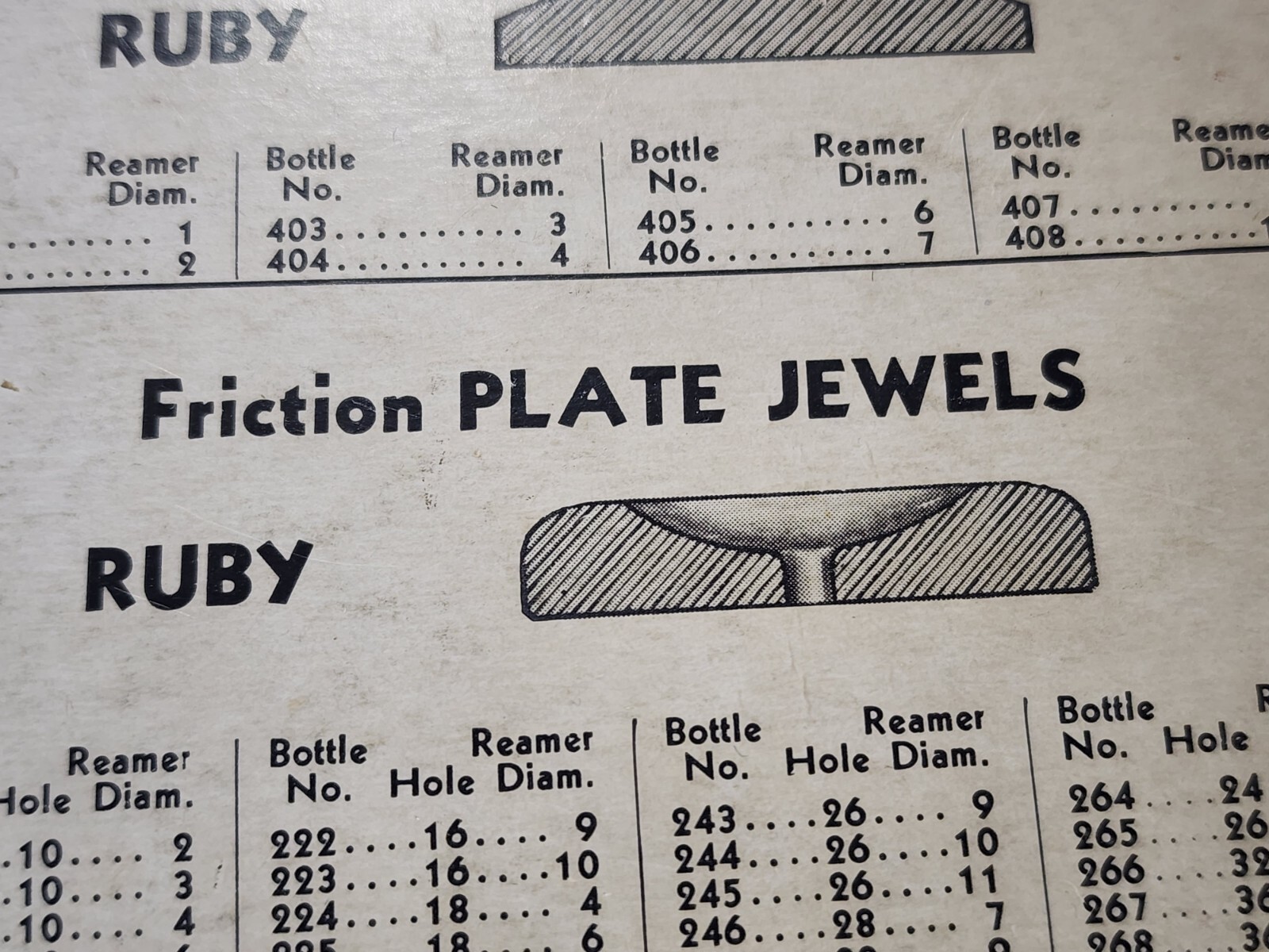 WATCHMAKERS RUBY FRICTION PLATE JEWEL MARSHALL PICK A SIZE NOS