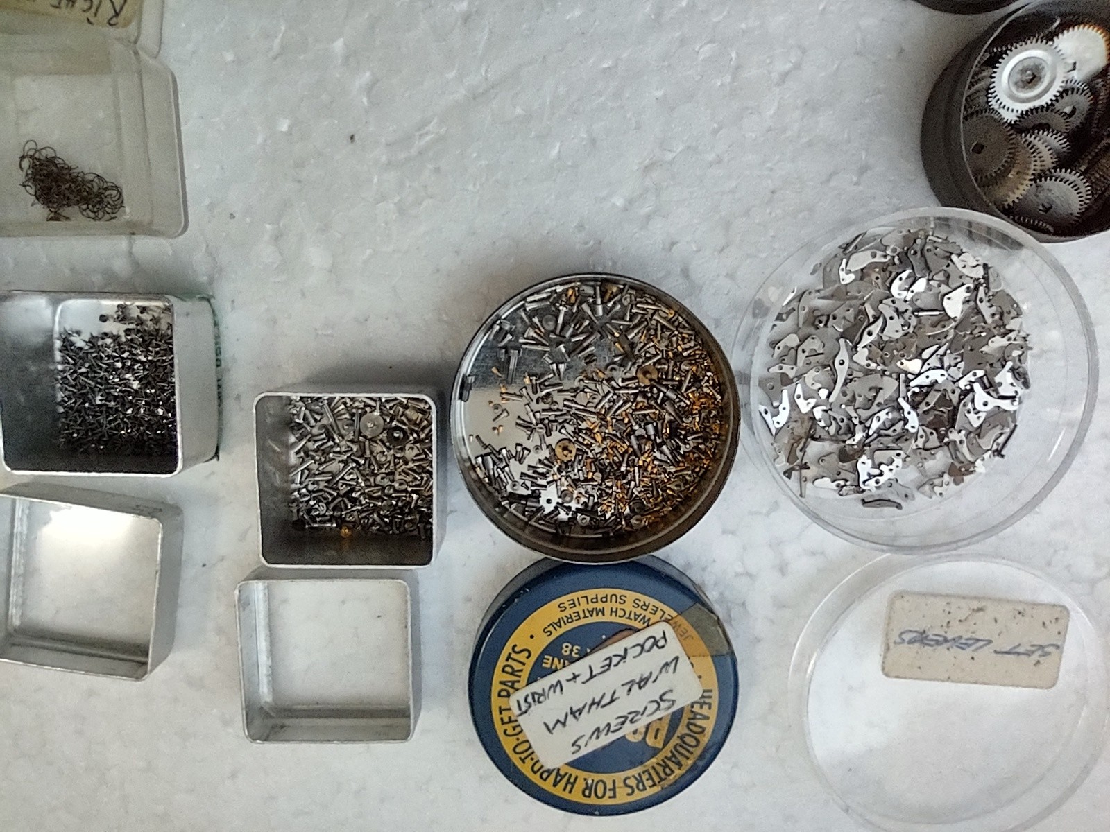 Odd Lot Watch Parts – Mainsprings, Clicks, Screws, Etc.
