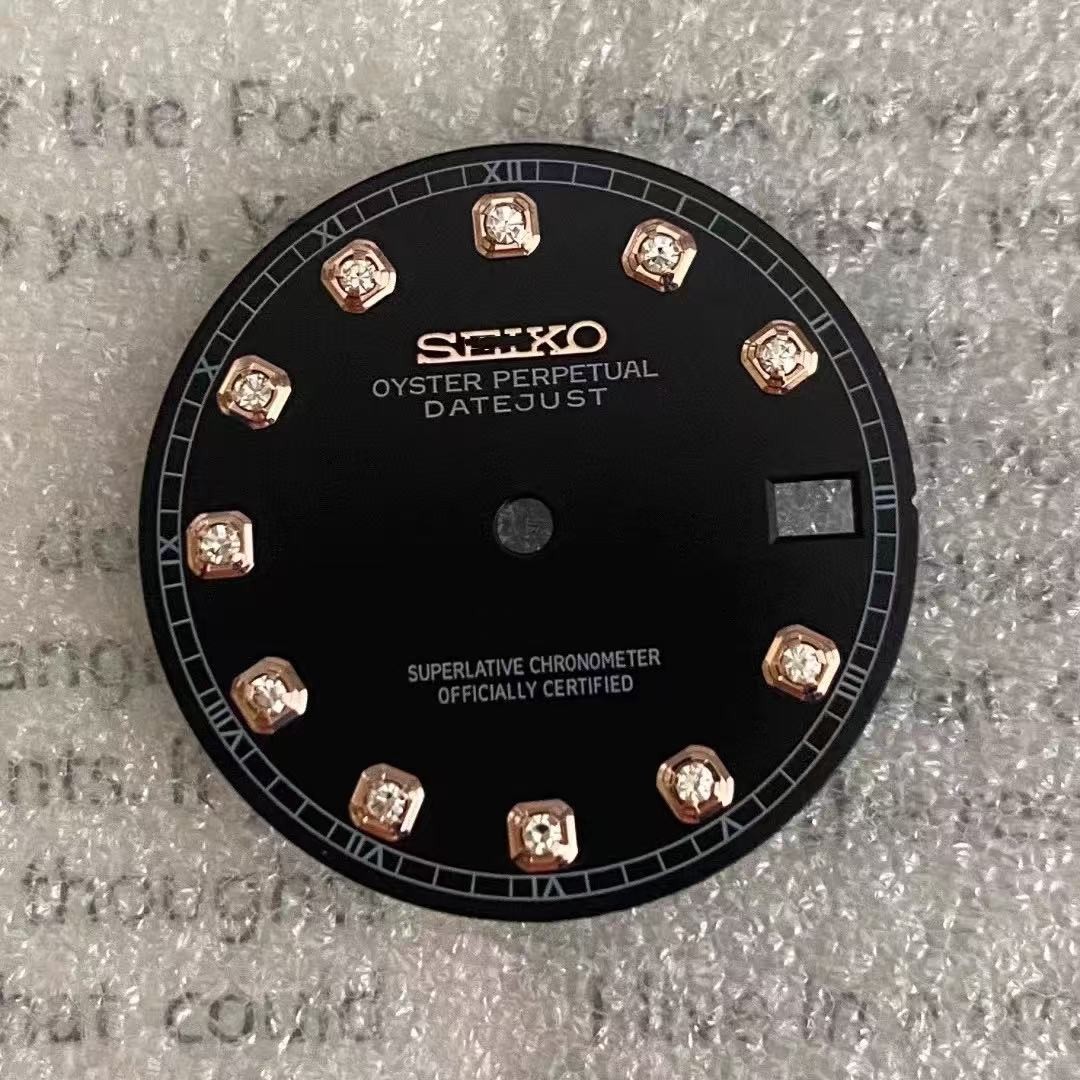 28.5mm Sun Pattern Diamond Surface Watch Dial No Luminous for Nh35/nh36 Movement