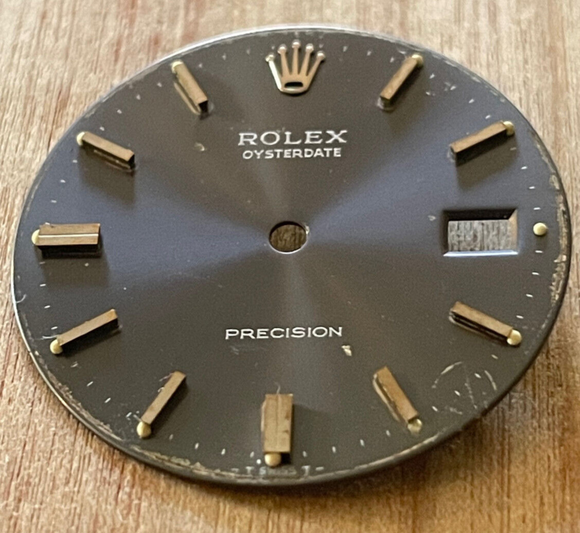 Vintage Rolex Oysterdate Precision Watch Dial for 6694 Gray Blue