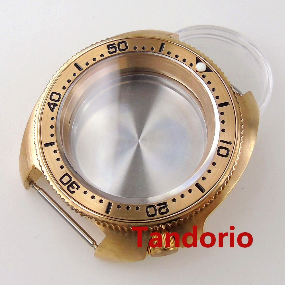 20ATM 44MM Fit NH35A NH36A Solid Bronze Watch Case Sapphire Glass Bronze Bezel