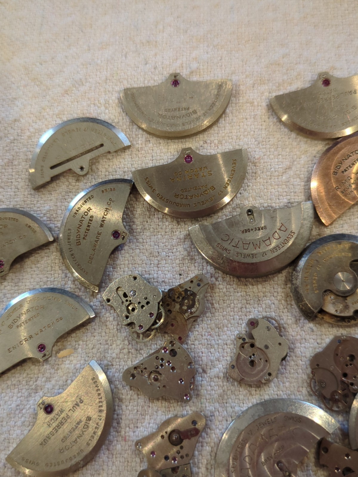 Large Lot Of Vintage Automatic Bidynator Watch Rotor Parts. Over 4 Ounces!!