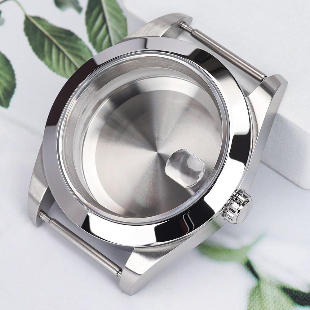 Oyster Pilot Watch Cases 36mm/39mm Steel Smooth Bezel 10ATM For Seiko NH35 NH36