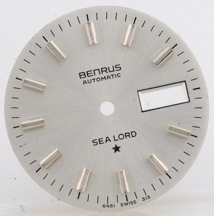 BENRUS SEA LORD AUTOMATIC NOS SWISS WATCH DIAL, 6415 313, 29.4mm (OA)