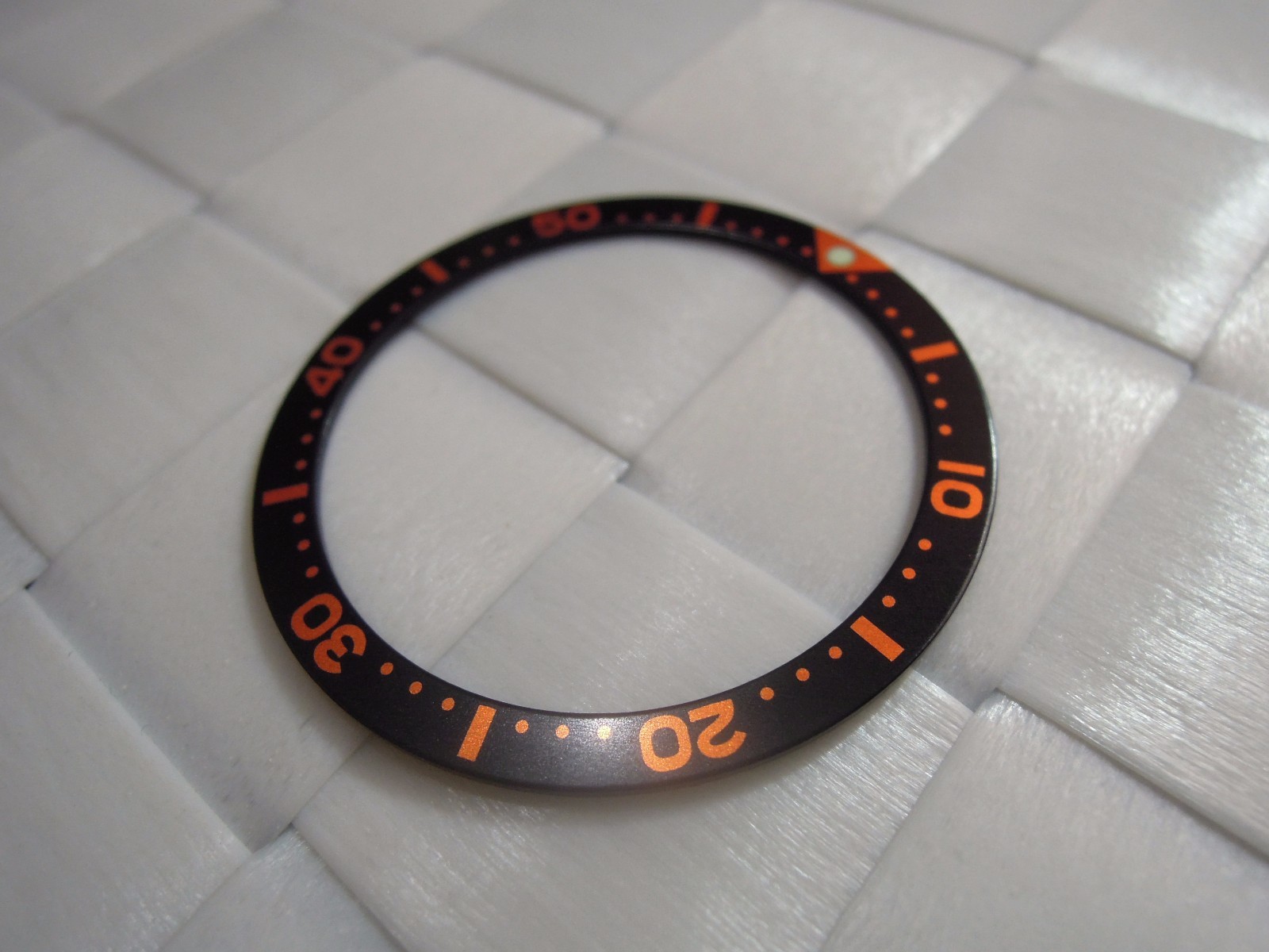 NEW BLACK/ORANGE BEZEL INSERT 38MM LARGE DIVERS SKX007 /7002-7001 /6309-7040