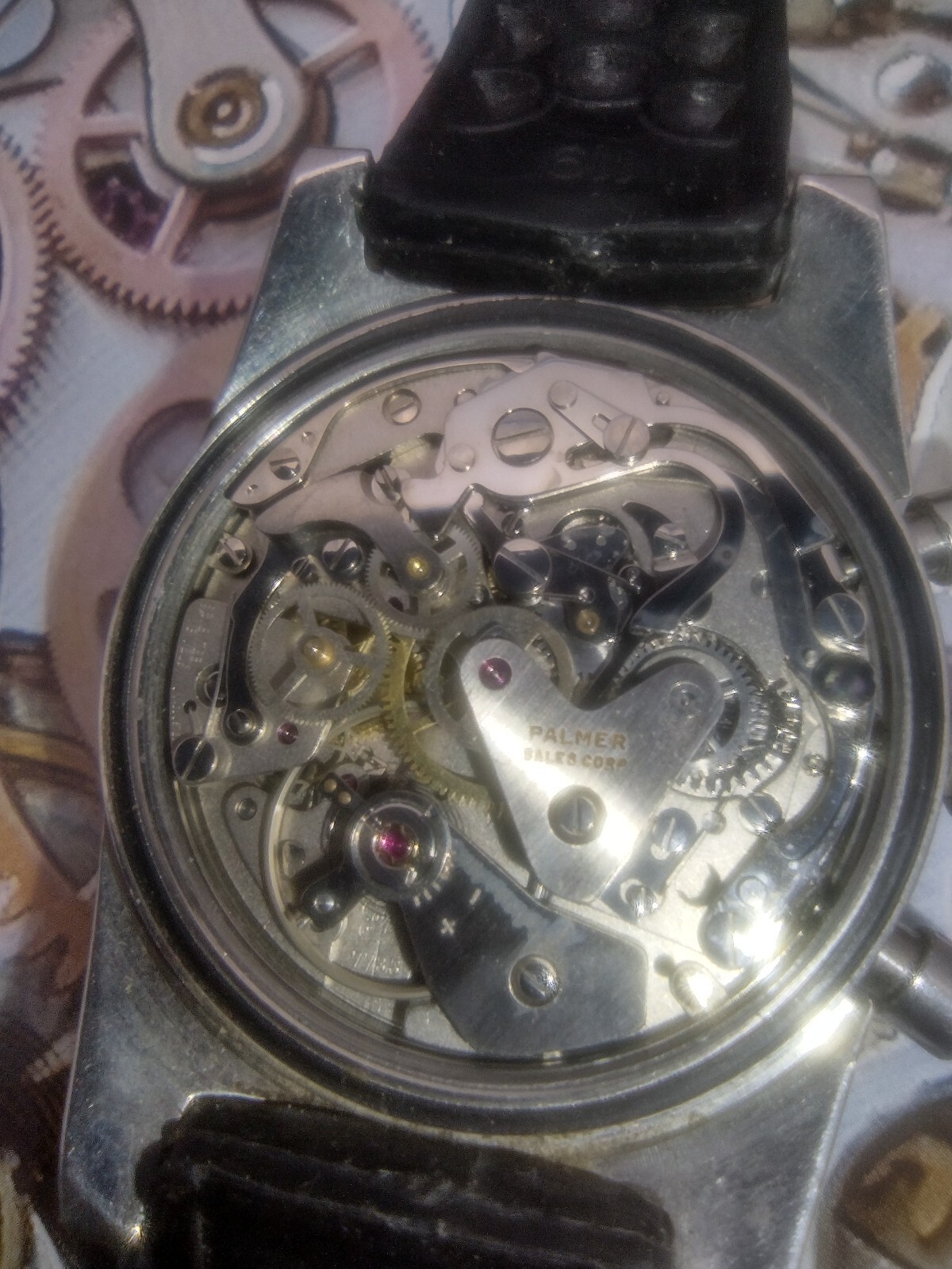 SOLAR VINTAGE 1960S SCREW DOWN CROWN DIVER CHRONOGRAPH VALJOUX 7733