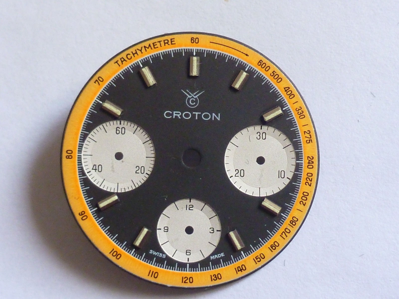 RARE Vintage Croton Sea Diver Valjoux 7736 Chronograph vintage 29mm orange black