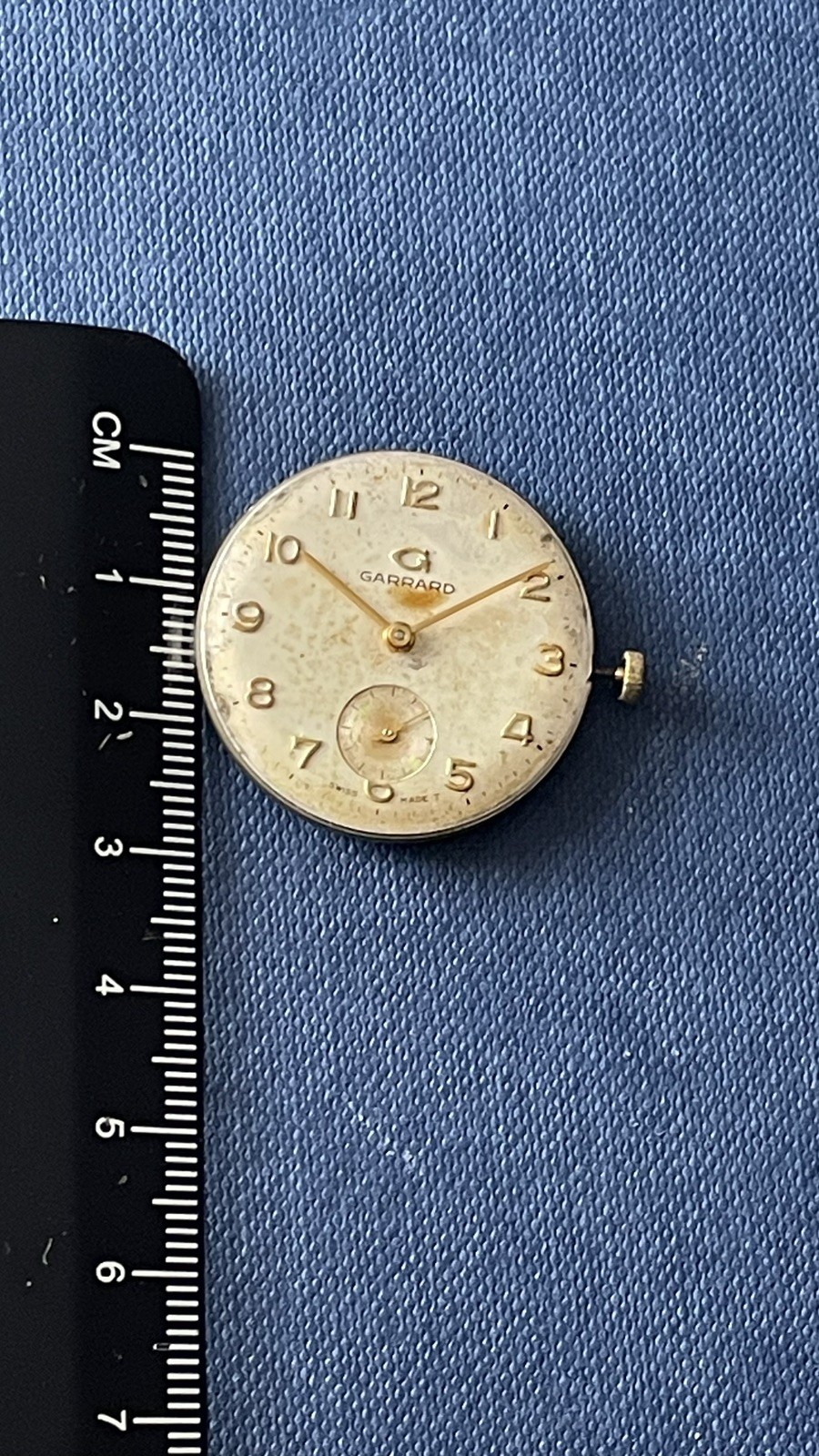 ETA 1130 Watch Movement Garrard Running Manual Wind Vintage Parts Repair
