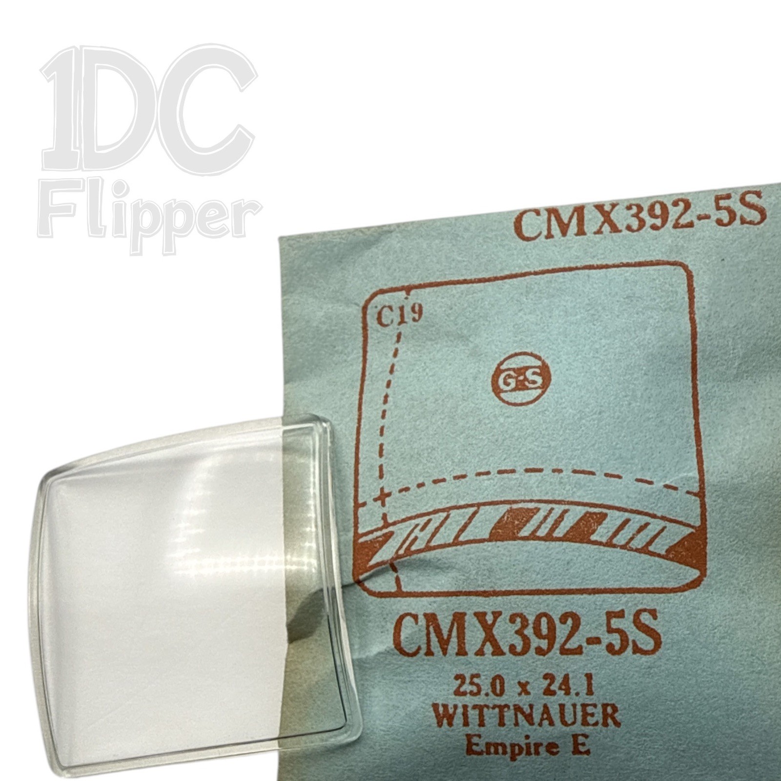 Wittnauer Watch Crystal G-S CMX392-5S 25.0 x 24.1 Empire E Square Shape NOS