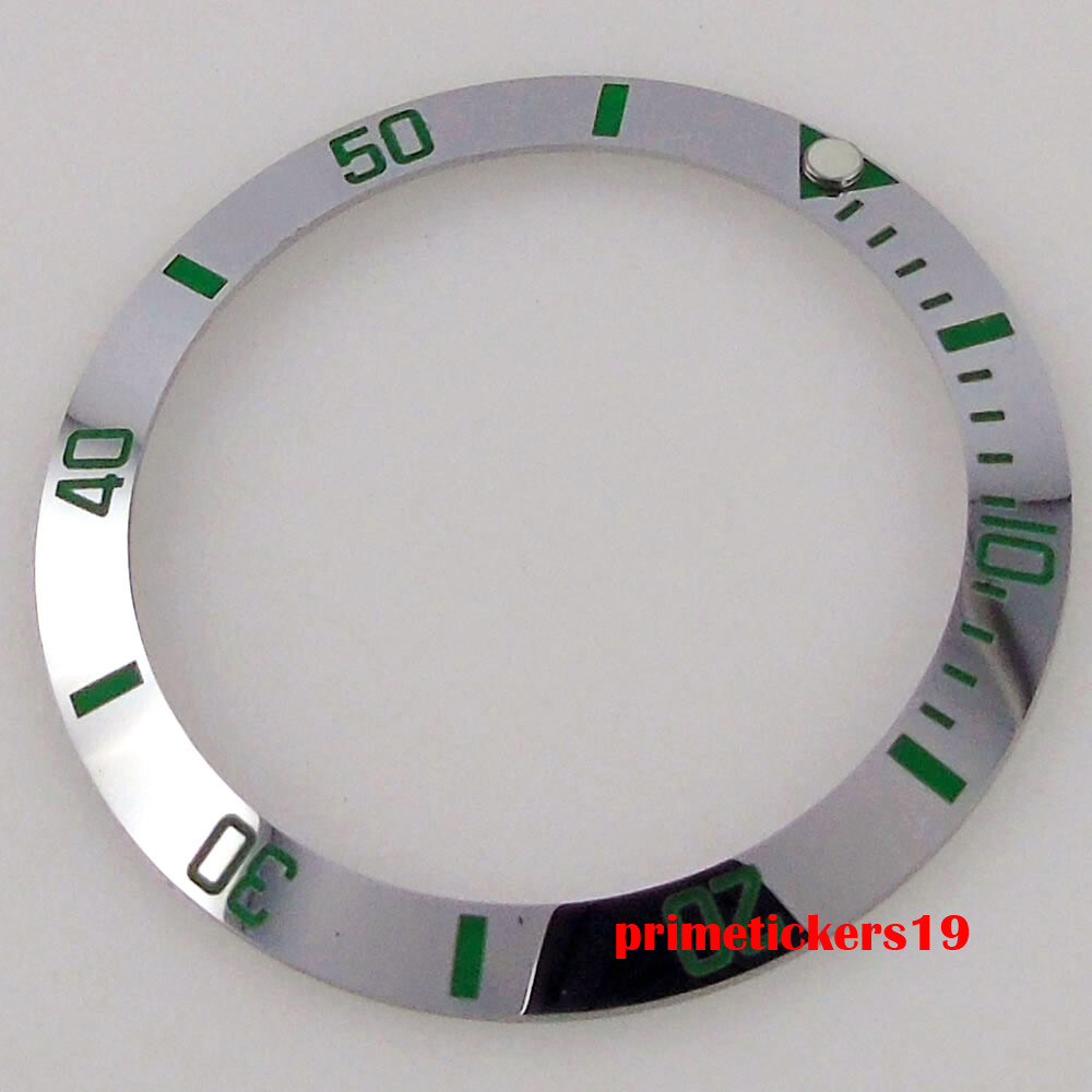 38mm*30.6mm Sloped Steel Watch Bezel Insert Ring Shiny Fit 40mm SUB Watch Case