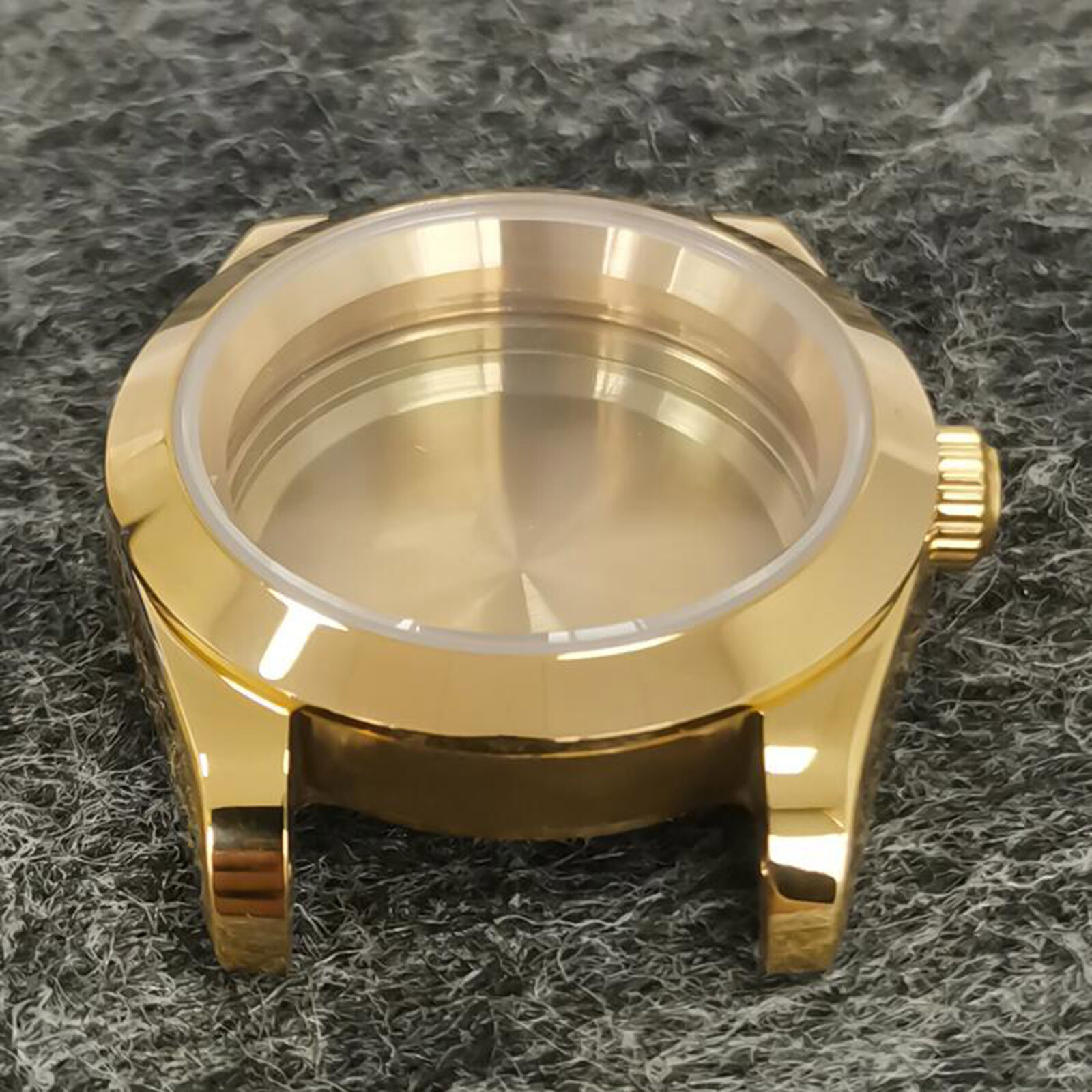 For NH35/36 Movement PVD Gold Tooth Ring/Oyster Stainless Steel Watch Case 39mm