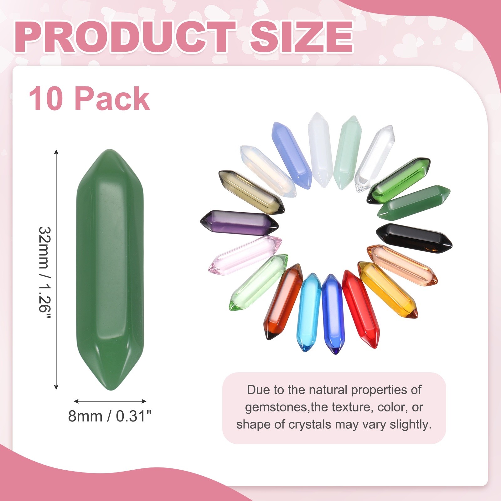 10 Pack Dark Green Jade Quartz Crystals, Polished Crystals Bulk