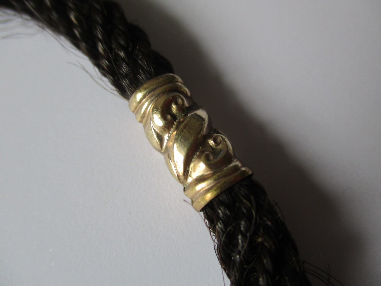 Victorian hairwork Albertina pocket watch chain & winder – mourning jewellery