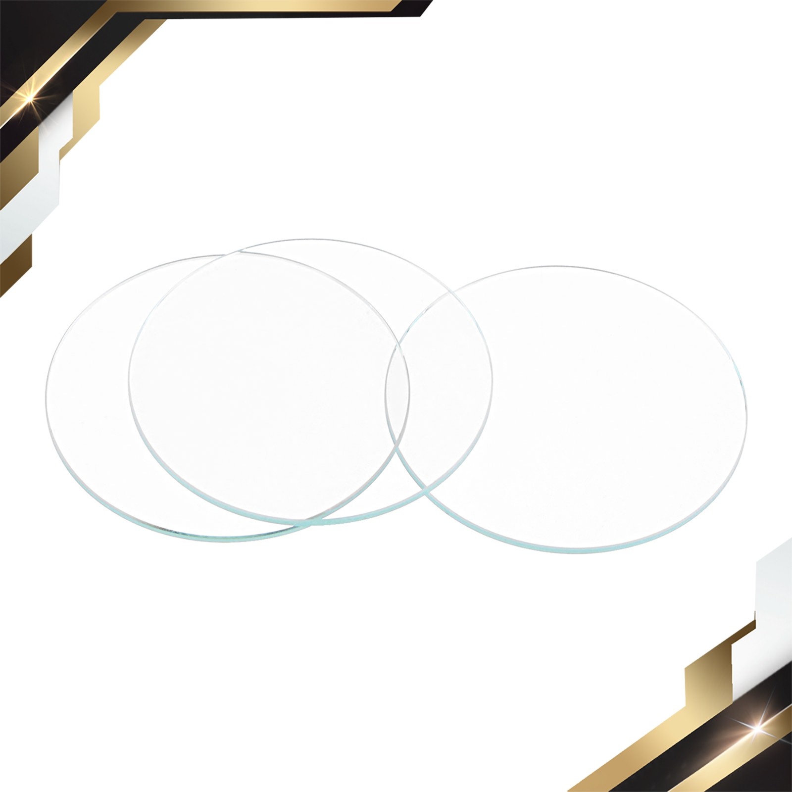 Round Flat Watch Crystal Lens Glass 45mm Dia Replacement Parts Clear 6Pack