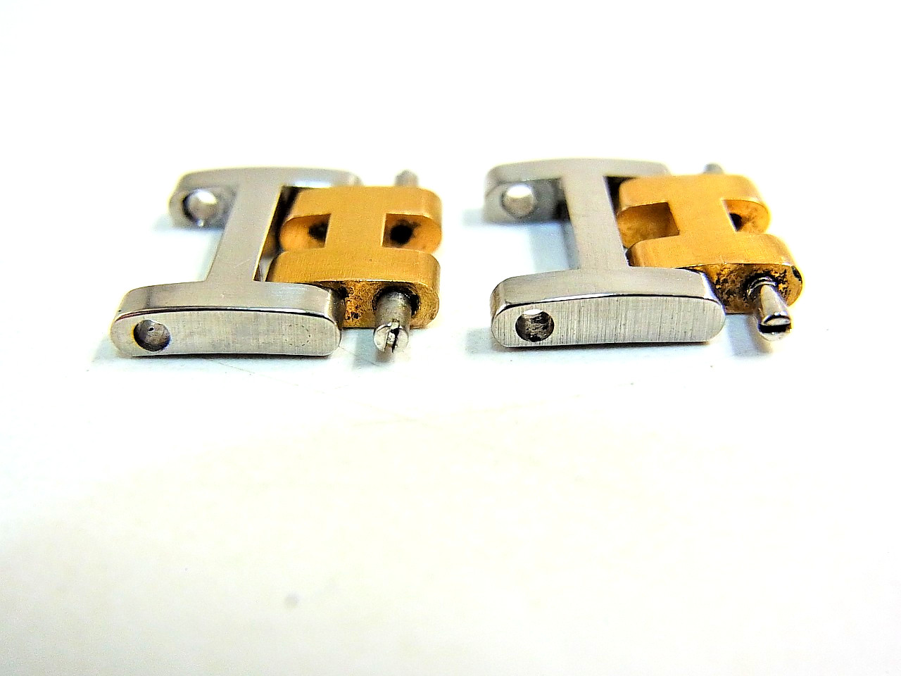 HERMES Clipper Watch 12mm Side Brushed Old Type Genuine Link Band 2pcs Set EX (a