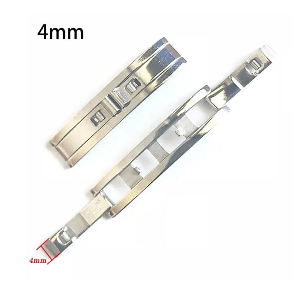 2 Pieces Stainless Steel Watch Buckle 5mm Double Pull Folding Butterfly Clasp Wa