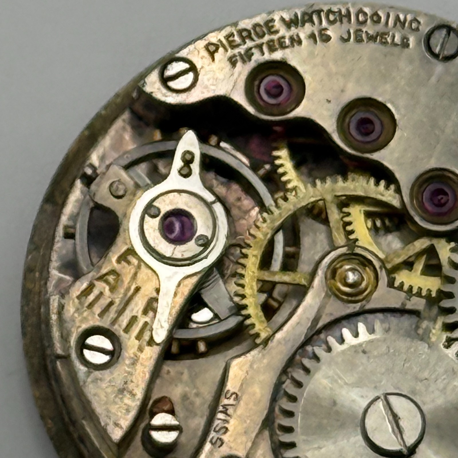 Pierce Watch Movement Swiss 15 Jewels Sub Seconds Manual Wind Parts 23.6mm