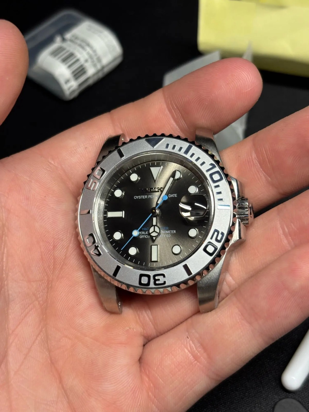 Ice Blue Luminous NH35 Watch Hands Deep Diving Modified Accessories For NH36