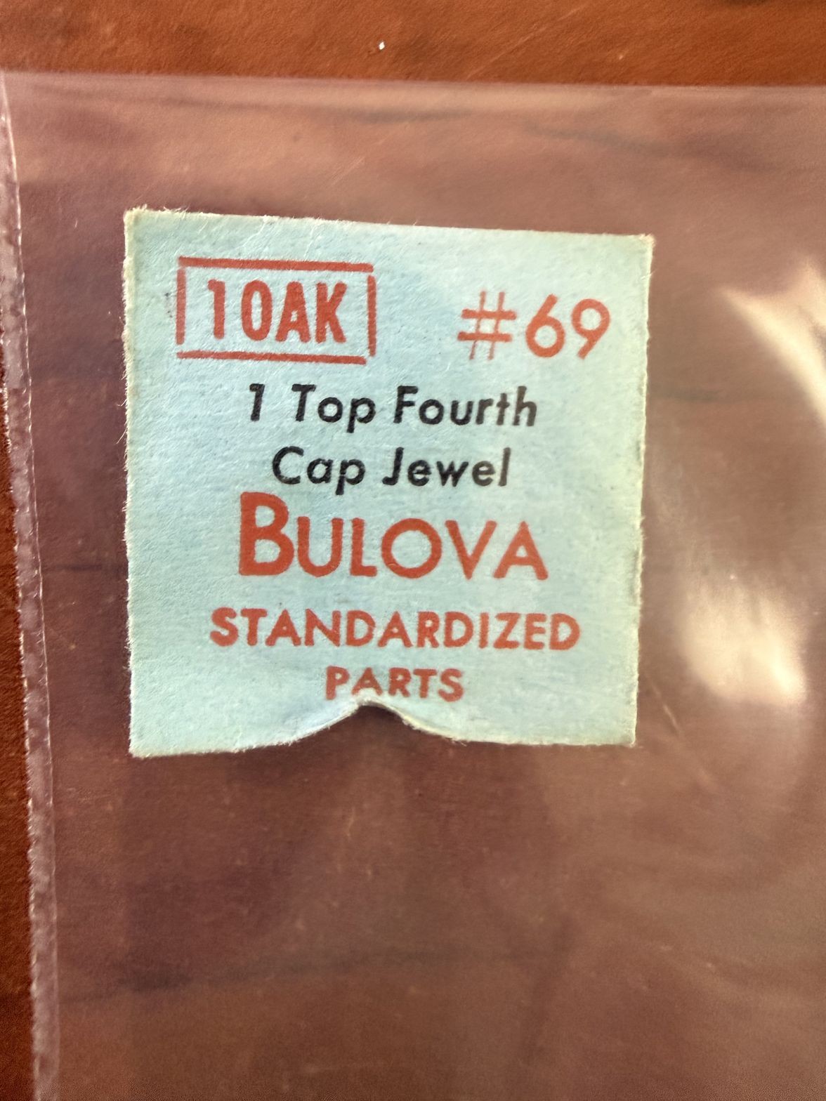 Bulova 10AK Top Fourth Cap Jewel #69 NOS Genuine Vintage Watch Part NEW