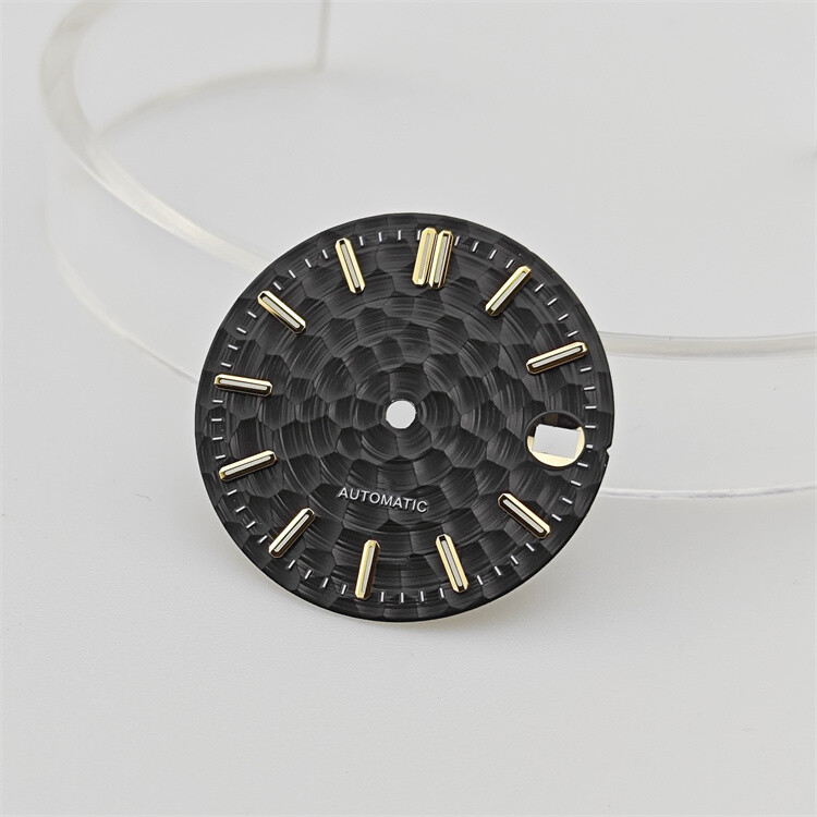 28.5mm NH35 Dial Rose/gold/silver Studded Green Luminous for NH35/NH36 Movements