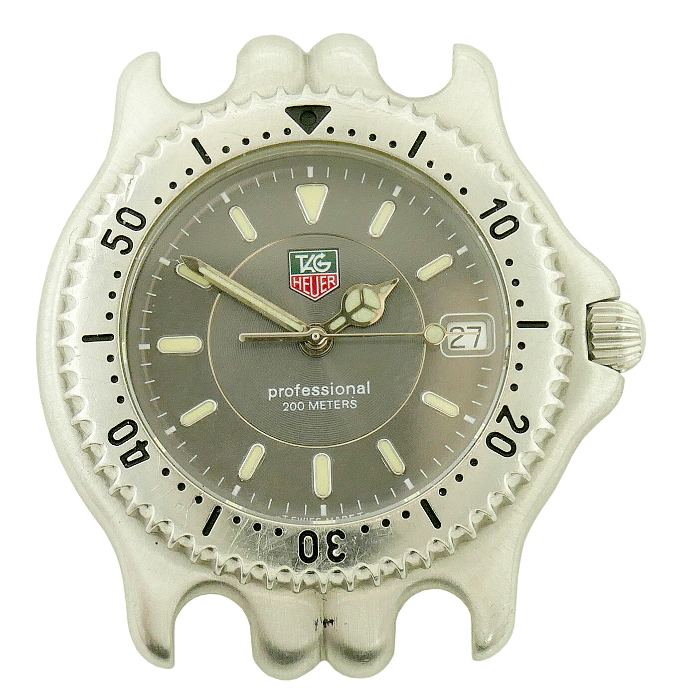 TAG HEUER LINK WG1113-K0 GRAY DIAL STAINLESS STEEL WATCH HEAD FOR PARTS/REPAIRS