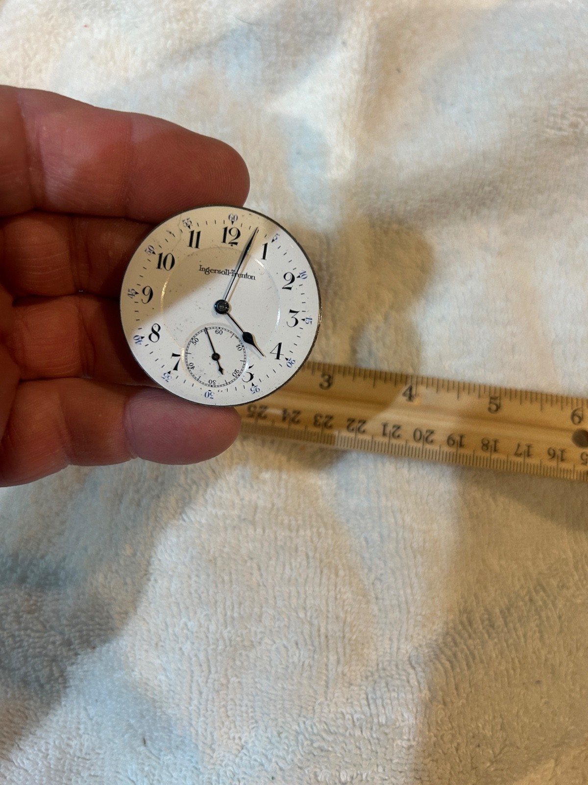 Ingersoll Trenton 15 Jewel 3 Finger Bridge Pocket Watch Movement Sunk Dial
