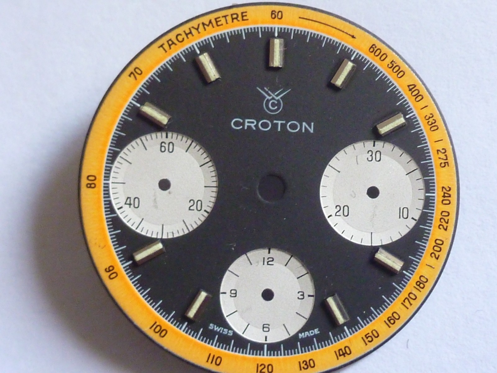RARE Vintage Croton Sea Diver Valjoux 7736 Chronograph vintage 29mm orange black