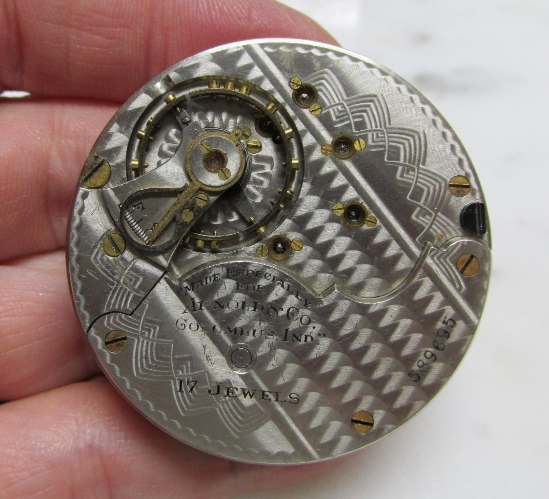 Antique 1902 Rockford Illinois Pocket Watch Movement & Dial ~ 17Jewels ~ 5-E438